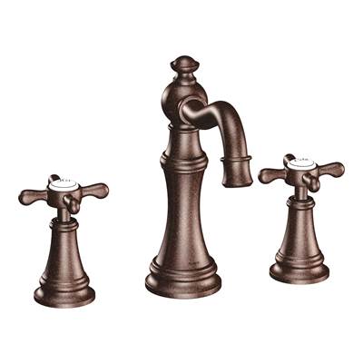 Moen TS42114ORB- Weymouth 8 in. Widespread 2-Handle High-Arc Bathroom Faucet Trim Kit in Oil Rubbed Bronze (Valve Not Included)