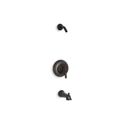 Kohler TLS10582-4-2BZ- Bancroft® Rite-Temp(R) bath and shower valve trim with metal lever handle and slip-fit spout, less showerhead | FaucetExpress.ca