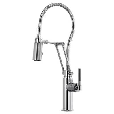 Brizo 63143LF-PC- Articulating Faucet With Knurled Handle And Finished Hose