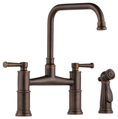 Brizo 62525LF-RB- Two Handle Bridge Kitchen Faucet With Spray | FaucetExpress.ca
