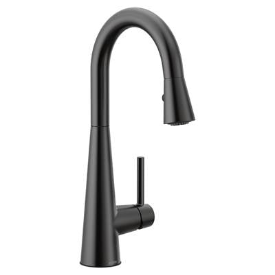 Moen 7664BL- Sleek Single-Handle Pull-Down Sprayer Bar Faucet Featuring Reflex and Power Clean in Matte Black