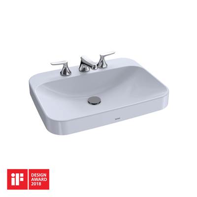 Toto LT416.8G#01- Arvina Rectangle Vessel Lav Inset, 8'' Ctr 24'' L | FaucetExpress.ca