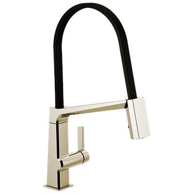 Delta 9693-PN-DST- Single Handle Exposed Hose Kitchen Faucet | FaucetExpress.ca