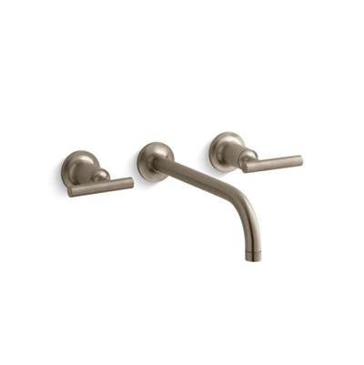 Kohler T14414-4-BV- Purist® Wall-mount bathroom sink faucet trim with 9'', 90-degree angle spout and lever handles, requires valve | FaucetExpress.ca