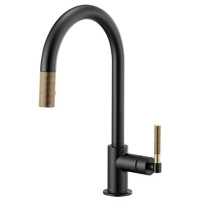 Brizo 63043LF-BLGL- Arc Spout Pull-Down, Knurled Handle | FaucetExpress.ca