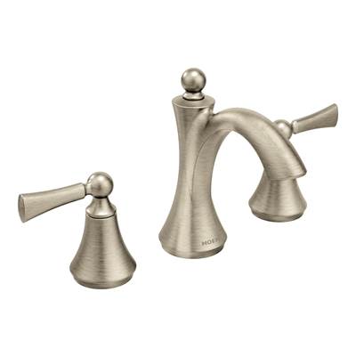 Moen T4520BN- Wynford 8 in. Widespread 2-Handle High-Arc Bathroom Faucet with Lever Handles in Brushed Nickel (Valve Sold Separately)