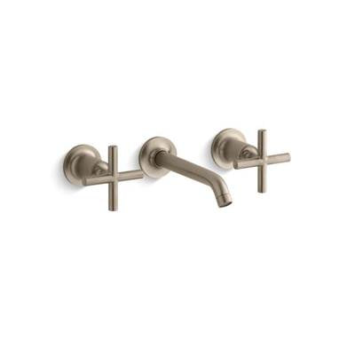 Kohler T14413-3-BV- Purist® Widespread wall-mount bathroom sink faucet trim with 6-1/4'' spout and cross handles, requires valve | FaucetExpress.ca