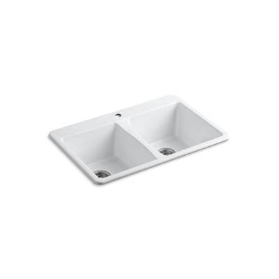 Kohler 5873-1-0- Deerfield® 33'' x 22'' x 9-5/8'' top-mount double-equal kitchen sink | FaucetExpress.ca