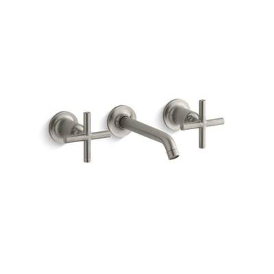 Kohler T14413-3-BN- Purist® Widespread wall-mount bathroom sink faucet trim with 6-1/4'' spout and cross handles, requires valve | FaucetExpress.ca