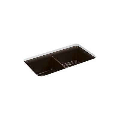 Kohler 8199-CM2- Cairn® 33-1/2'' x 18-5/16'' x 10-1/8'' Neoroc® undermount double-equal kitchen sink with rack | FaucetExpress.ca