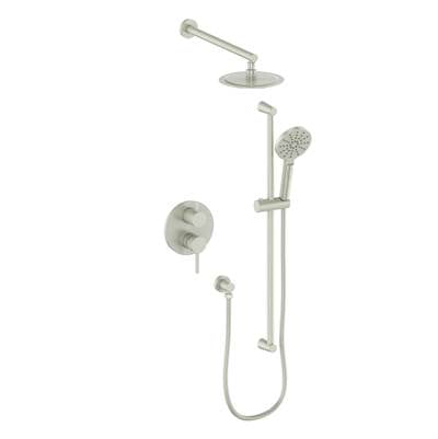 Vogt SET.WL.210.214.BN- Worgl 2-Way Pressure Balanced Set - Rainhead and Handheld - 4' Ceiling Arm Brushed Nickel