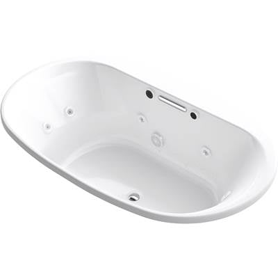 Kohler 5718-XHGH-0- Underscore Oval 72-in X 42-in Heated Bubblemassage Air Bath With Whirlpool, Center Drain | FaucetExpress.ca
