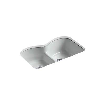 Kohler 6626-6U-95- Langlade® 33'' x 22'' x 9-5/8'' Smart Divide® undermount double-equal kitchen sink with 6 oversize faucet holes | FaucetExpress.ca