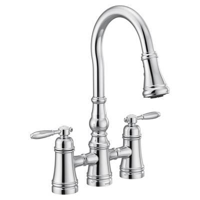 Moen S73204- Weymouth Chrome Two-Handle High Arc Pulldown Kitchen Faucet