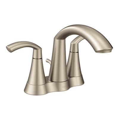 Moen 6172BN- Glyde 4 in. Centerset 2-Handle High-Arc Bathroom Faucet in Brushed Nickel