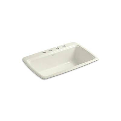 Kohler 5863-4-96- Cape Dory® 33'' x 22'' x 9-5/8'' top-mount single-bowl kitchen sink with 4 faucet holes | FaucetExpress.ca