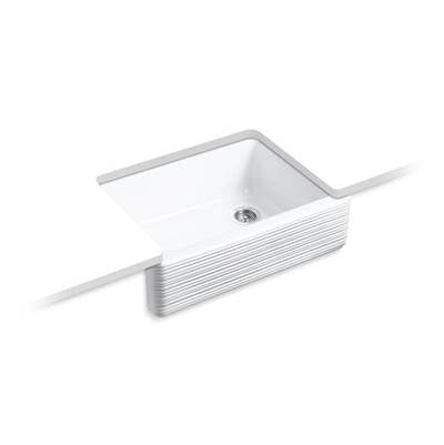 Kohler 7251-0- Whitehaven® Hayridge® 29-11/16'' x 21-9/16'' x 9-5/8'' Undermount single-bowl farmhouse kitchen sink | FaucetExpress.ca