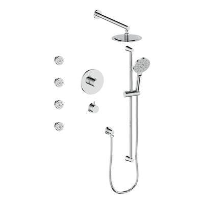 Vogt SET.WL.141.810.CC- Thermostatic Shower System with Exposed Body Jets 3/4' Chrome
