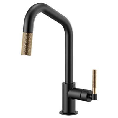 Brizo 63063LF-BLGL- Angled Spout Pull-Down, Knurled Handle | FaucetExpress.ca