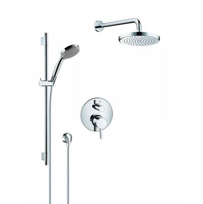 Hansgrohe HG-KIT2- HG Shower Kit Thm 2-Function Wallbar W/Hshwr And Shhd - FaucetExpress.ca