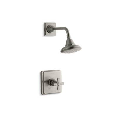 Kohler TS13134-3B-BN- Pinstripe® Rite-Temp® shower valve trim with cross handle and 2.5 gpm showerhead | FaucetExpress.ca