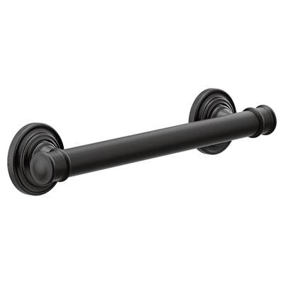 Moen YG6412BL- Belfield Matte Black 12'' Designer Grab Bar