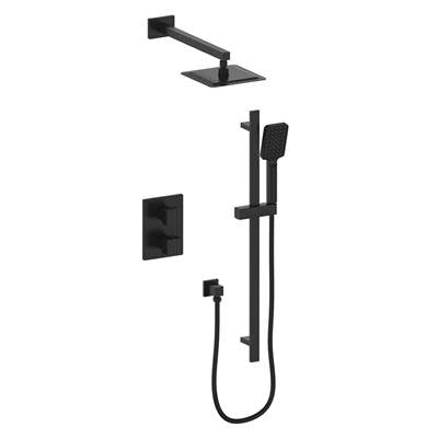 Vogt SET.KG.220.218.MB- Kapfenberg 2-Way Thermostatic Set - Rainhead and Handheld - 8' Ceiling Arm Matte Black