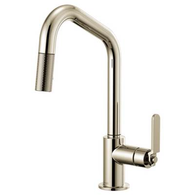 Brizo 63064LF-PN- Angled Spout Pull-Down, Industrial Handle | FaucetExpress.ca
