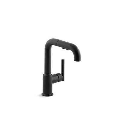 Kohler 7506-BL- Purist® single-hole kitchen sink faucet with 7'' pull-out spout | FaucetExpress.ca