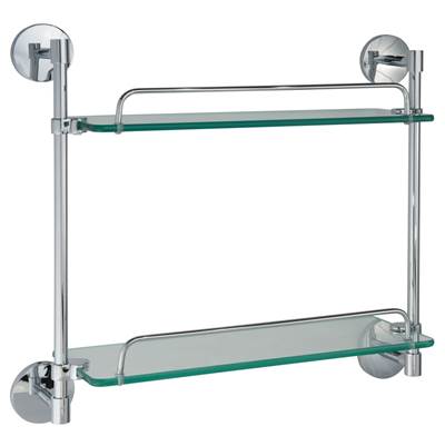 Laloo CR3852 C- Classic-R Double Glass Shelf - Chrome | FaucetExpress.ca