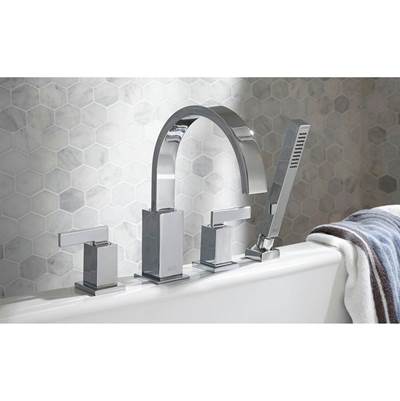 American Standard T184901.002- Time Square Bathtub Faucet With Lever Handles And Personal Shower For Flash Rough-In Valve