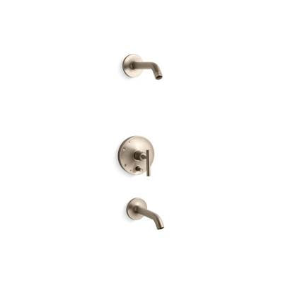 Kohler T14420-4L-BV- Purist® Rite-Temp(R) bath and shower trim set with push-button diverter and lever handle, less showerhead | FaucetExpress.ca