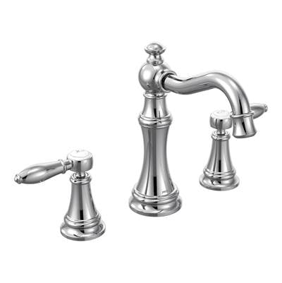 Moen TS42108- Weymouth 8 in. Widespread 2-Handle High-Arc Bathroom Faucet Trim Kit in Chrome (Valve Not Included)