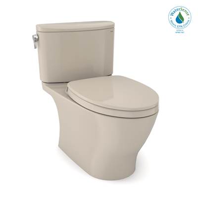 Toto MS442124CEFG#03- TOTO Nexus Two-Piece Elongated 1.28 GPF Universal Height Toilet with CEFIONTECT and SS124 SoftClose Seat, WASHLET plus Ready, Bone | FaucetExpress.ca