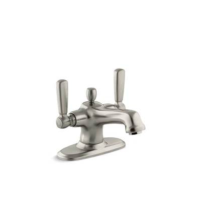 Kohler 10579-4-BN- Bancroft® Monoblock single-hole bathroom sink faucet with escutcheon and metal lever handles | FaucetExpress.ca