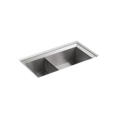 Kohler 3389-NA- Poise® 33'' x 18'' x 9-1/2'' Undermount large/medium double-bowl kitchen sink | FaucetExpress.ca