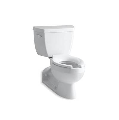 Kohler 3652-T-0- Barrington Two-piece elongated 1.0 gpm toilet with Pressure Lite(R) flushing technology, left-hand trip lever and toilet tank locks | FaucetExpress.ca