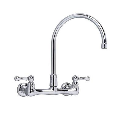 American Standard 7293152.002- Heritage Wall Mount Faucet with Gooseneck Spout and Lever Handles - FaucetExpress.ca