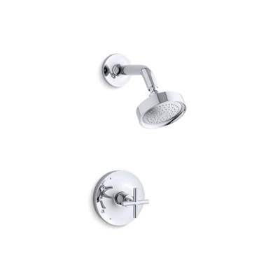 Kohler TS14422-3-CP- Purist® Rite-Temp® shower trim with cross handle and 2.5 gpm showerhead | FaucetExpress.ca