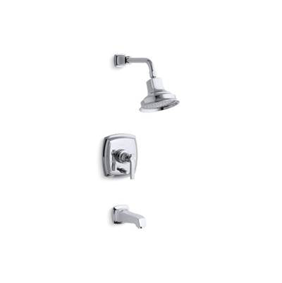 Kohler T16233-4-CP- Margaux® Rite-Temp(R) pressure-balancing bath and shower faucet trim with push-button diverter and lever handle, valve not included | FaucetExpress.ca