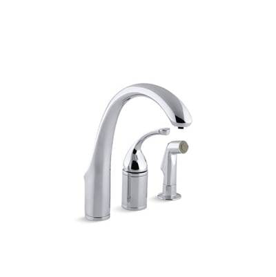 Kohler 10430-CP- Forté® 3-hole remote valve kitchen sink faucet with 9'' spout with matching finish sidespray | FaucetExpress.ca
