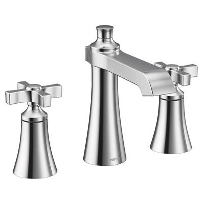 Moen TS6985- Flara Two-Handle 8 in. Widespread Cross Handle Bathroom Faucet Trim Kit, Valve Required, Chrome