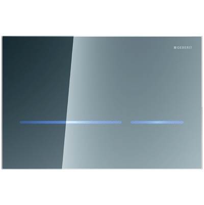 Geberit 116.090.SM.1- Geberit WC flush control with electronic flush actuation, mains operation, dual flush, actuator plate Sigma80, touchless: glass, reflective | FaucetExpress.ca