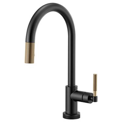 Brizo 64043LF-BLGL- Arc Spout Pull-Down With Smarttouch, Knurled Handle | FaucetExpress.ca
