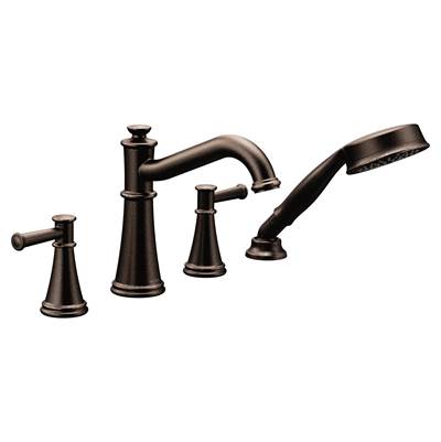 Moen T9024ORB- Belfield Two-Handle Deck Mounted Roman Tub Faucet and Hand Shower without Valve, Oil Rubbed Bronze