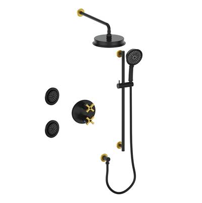 Vogt SET.Z4.320.710.MG- Zehn 3-Way Thermostatic Set with Jets Matte Gold