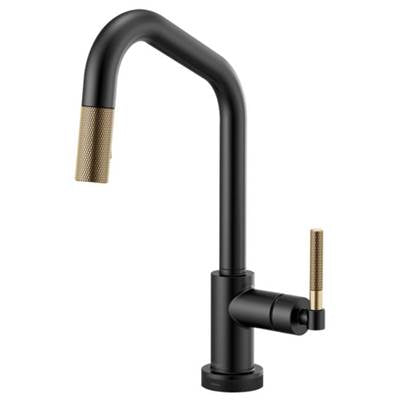 Brizo 64063LF-BLGL- Angled Spout Pull-Down With Smarttouch, Knurled Handle | FaucetExpress.ca