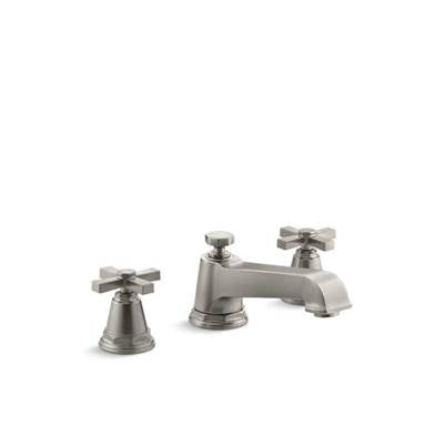 Kohler T13140-3A-BN- Pinstripe® Pure Deck-mount bath faucet trim for high-flow valve with cross handles, valve not included | FaucetExpress.ca