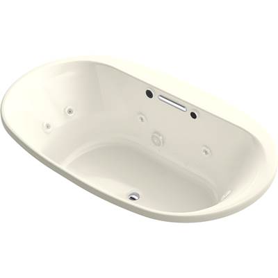 Kohler 5718-XHGH-96- Underscore Oval 72-in X 42-in Heated Bubblemassage Air Bath With Whirlpool, Center Drain | FaucetExpress.ca