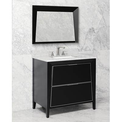 Icera V-3036.05- Canto Vanity Cabinet 36-in Matte Black with Satin Nickel Trim | FaucetExpress.ca